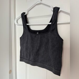 Dark navy Ribbed cropped Tank Top Cami